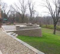 yard and retaining wall