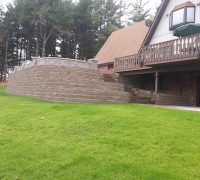 yard and retaining wall