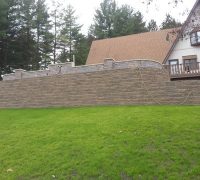 yard and retaining wall